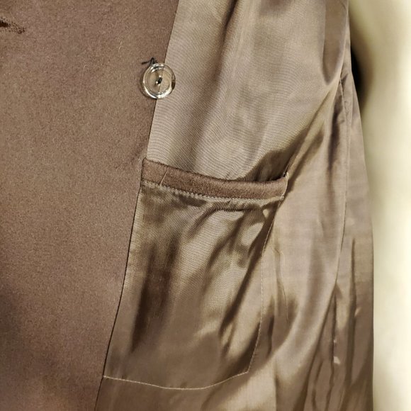 NWT Alorna Vintage Brown Wool Trench Coat Women's Size 16 - Picture 7 of 10